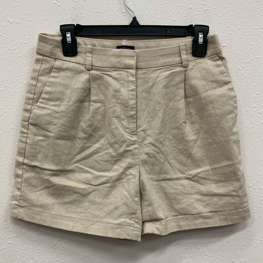 J. Crew Tan High Rise Chino Cuffed Shorts Size 2 Linen blend #734
